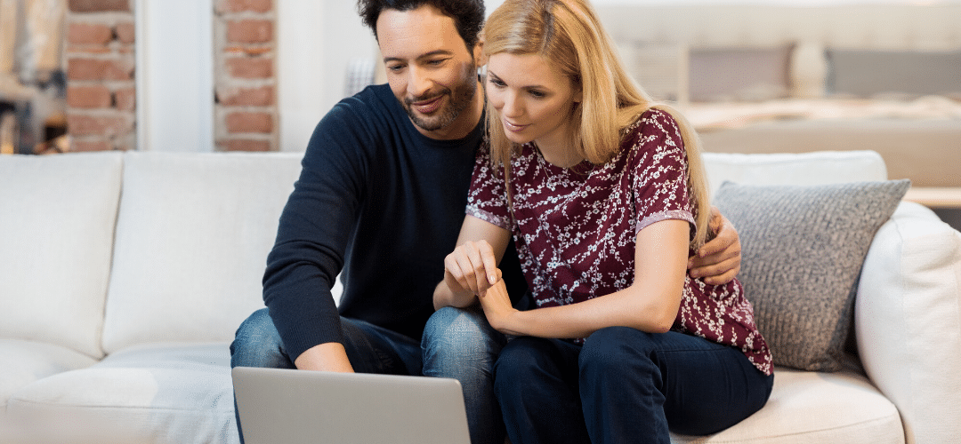 Couple participating in a Skype consultation