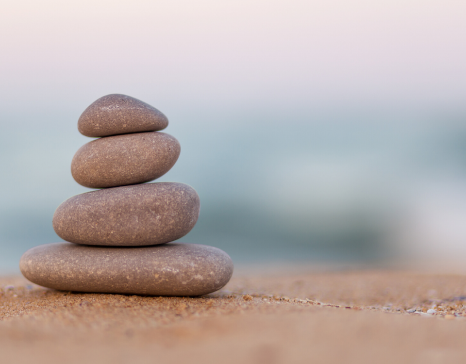 Stones on the beach, mindfulness