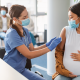 Pregnant woman getting the COVID-19 vaccine