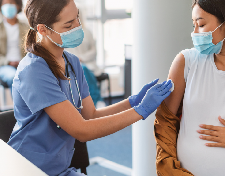 Pregnant woman getting the COVID-19 vaccine